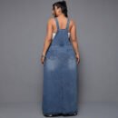 Plus Size Cool Suspender Denim Mini Skirt for Women