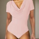 Summer Women Clothes Elegant Solid Color Swing Collar Slim Fit Jumpsuit