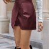 Sexy High-Waist Asymmetric Faux Leather Shorts for Women