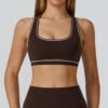 Soft, stylish, and supportive, this brushed yoga bra features an H-shaped beauty back and contrast color design for breathable, confident workouts. The Brushed Contrast Color H-Back Yoga Sports Bra delivers comfort with modern athletic style. Soft brushed fabric feels gentle on the skin, while the H-back design enhances airflow and support. Ideal for yoga, running, and outdoor workouts, it’s a versatile essential for active lifestyles.