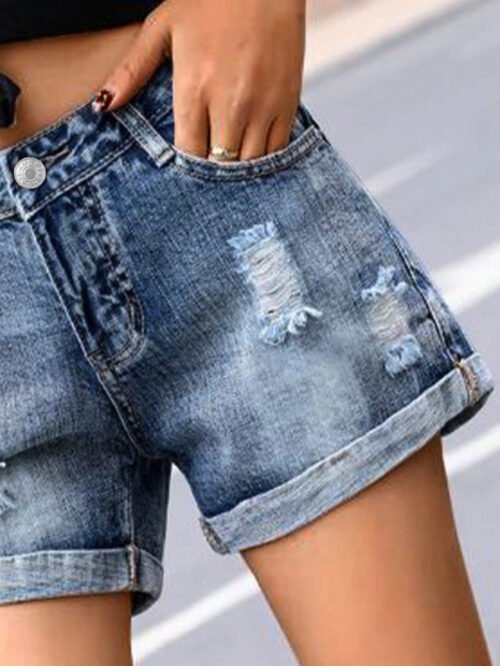 Ripped Denim Shorts for Women – Trendy Summer Style