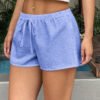 Casual Vacation Striped Drawstring Shorts Women