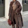 Vintage Brown Faux Fur Coat