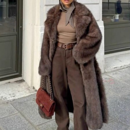 Vintage Brown Faux Fur Coat