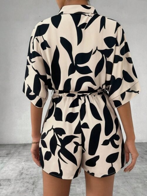 SatinFlow Printed Wide‑Leg Satin Jumpsuit