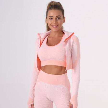 SEAMLESS QUICK-DRY YOGA THREE-PIECE SET