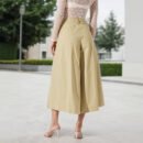 High Waist Pleated Pantskirt Wide Leg Trousers – Slimming Casual Design