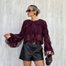 Light Luxury High Grade French Small Shirt Layered Ruffled Chiffon Blouses Women