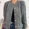 Retro Twist Knit Single-Breasted Cardigan Sweater Coat