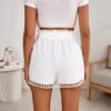 Summer Casual White Tie-Front Loose Shorts for Women
