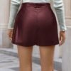 Sexy High-Waist Asymmetric Faux Leather Shorts for Women