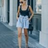 Spring Summer Office Loose Light Color Denim Shorts