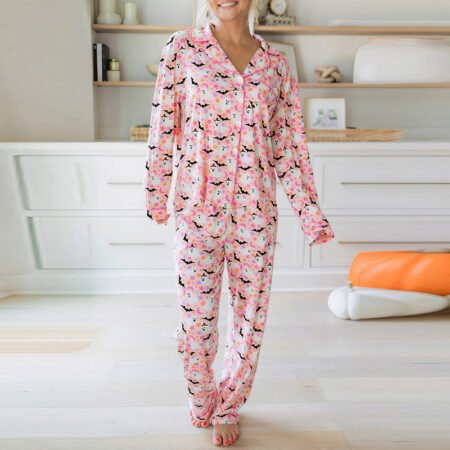 FALL MULTI BUTTON HALLOWEEN PRINT HOMEWEAR