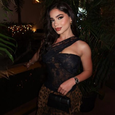 Leopard Print Chiffon Backless Lace-Detail Dress