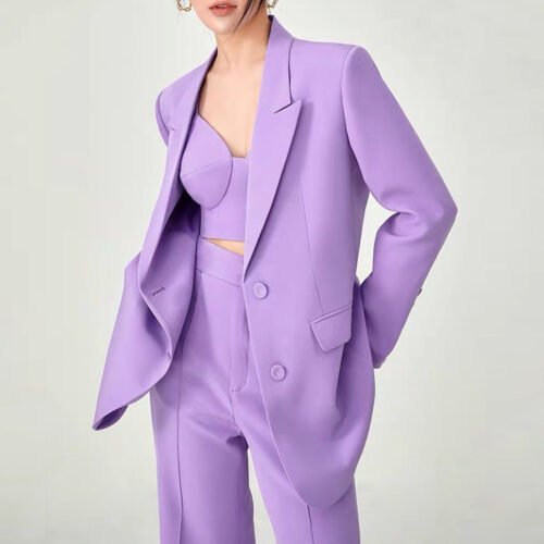 Elegant Three-Piece Business Blazer Suit Set for Women