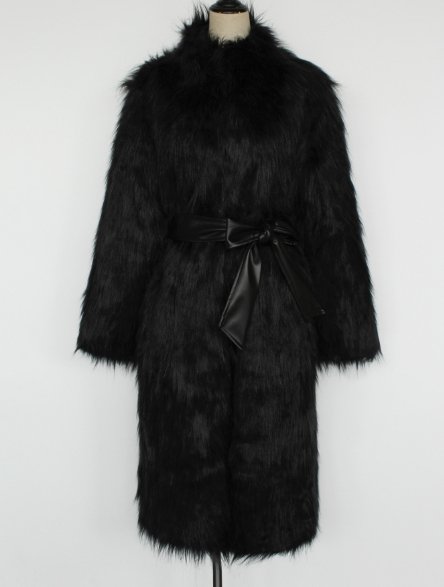 2. Faux Fur Leather Furry Cardigan Windbreaker