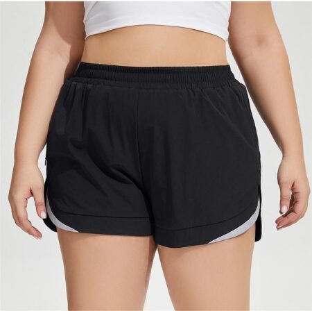Plus Size Reflective Breathable Yoga & Running Shorts