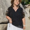 Plus Size Polka Dot Elegant Shirt for Everyday & Occasion Wear