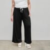 Plus Size High Waist Office Straight Pants with Drawstring