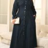 Plus Size Winter Swing Coat with Open Front & Elegant Drape