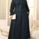 Plus Size Winter Swing Coat with Open Front & Elegant Drape