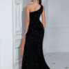 One‑Shoulder Sequin Slit Evening Dress – Luxury High‑End Formalwear