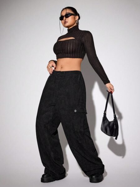 Plus Size Wide Leg Workwear Pants – Autumn Winter Street Trend