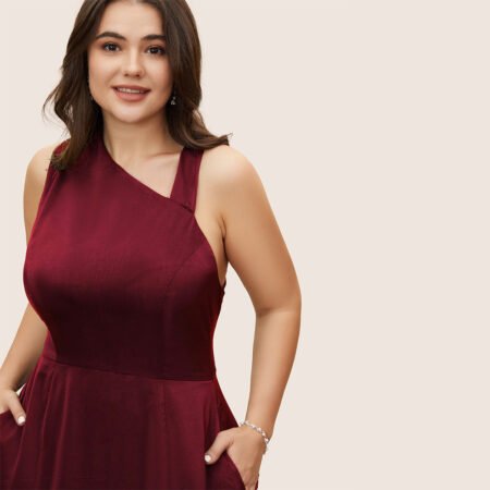 Plus Size Sexy Off-Shoulder Satin Red Party Dress