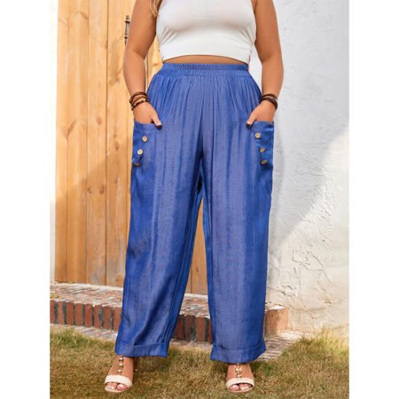 Plus Size Loose Oversized Casual Pants with Pockets