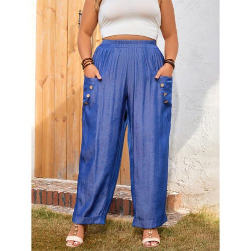 Plus Size Loose Oversized Casual Pants with Pockets