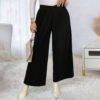 Plus Size High Waist Wide Leg Graceful Casual Pants