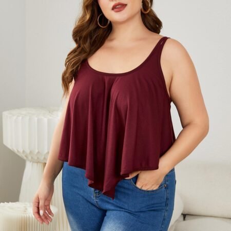 Loose Fit Plus Size Slip Vest – Lightweight Summer Tank for Women