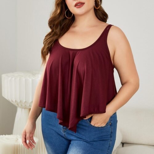 Loose Fit Plus Size Slip Vest – Lightweight Summer Tank for Women