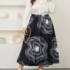 Retro Plus Size High Waist Printed Office Sheath Skirt