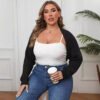 Asymmetrical Hem Plus Size Casual Knit Cardigan