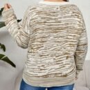Plus Size Striped Round Neck Thick Pullover Sweater – Cozy Autumn Winter Essential
