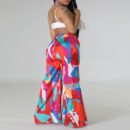 Bold yet comfortable, these printed wide-leg pants feature a lace-up waist and pockets for added flair. Perfect for casual styling with personality and confidence.