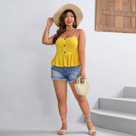Ruffled Off-Shoulder Camisole Mini Dress – Sexy Waist Trimming Summer Look