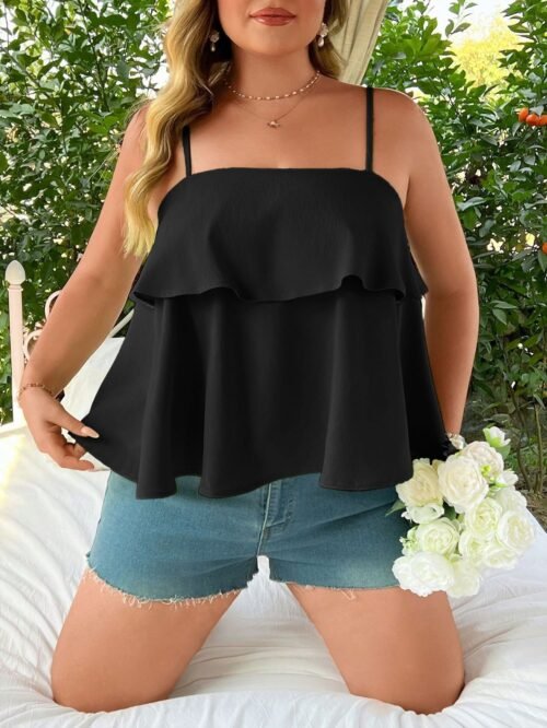 Spaghetti Strap Camisole – Lightweight Summer Top for Plump Girls