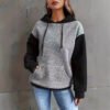 Plus Size Color Block Hooded Pullover – Loose Casual All-Match Hoodie
