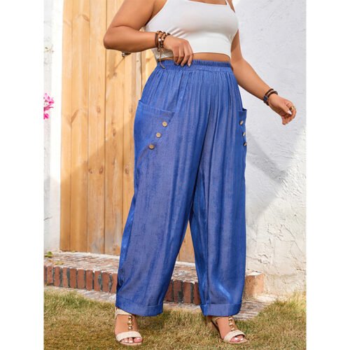 Plus Size Loose Oversized Casual Pants with Pockets