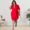 Plus Size Solid Color Shirt Dress – Effortless Autumn Style