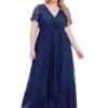 Plus Size Elegant Lace Bridesmaid Evening Dress