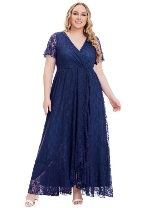 Plus Size Elegant Lace Bridesmaid Evening Dress