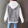 Plus Size Color Block Hooded Pullover – Loose Casual All-Match Hoodie