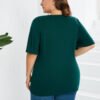 Plus Size Lace Patchwork Flared Sleeve T-Shirt for Women