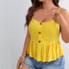 Ruffled Off-Shoulder Camisole Mini Dress – Sexy Waist Trimming Summer Look