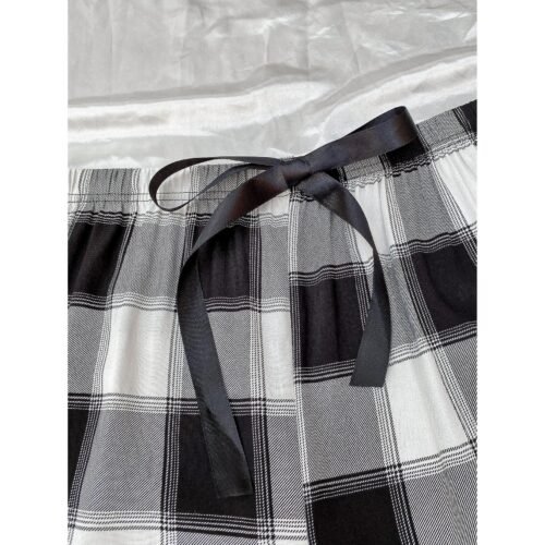 Plus Size Plaid Pajama Shorts with Drawstring Waist