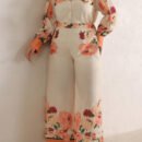 Plus Size Autumn Elegant Digital Print Two-Piece Set