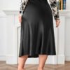 Elegant Plus Size High Waist Satin A-Line Party Skirt